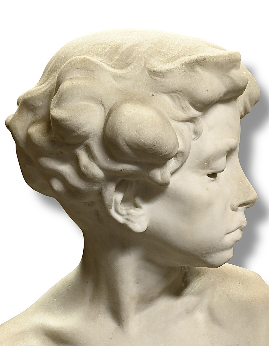 Aldo Buttini - Busto di un Giovane Assorto - Italia Anni 30-photo-4
